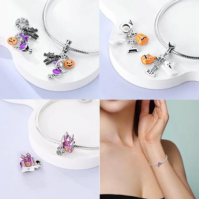 Charms SilberOriginale Leuchtende Kürbisperlen Für Charms Kupferarmbandperlen Schmuckherstellung Geschenk für Frauen