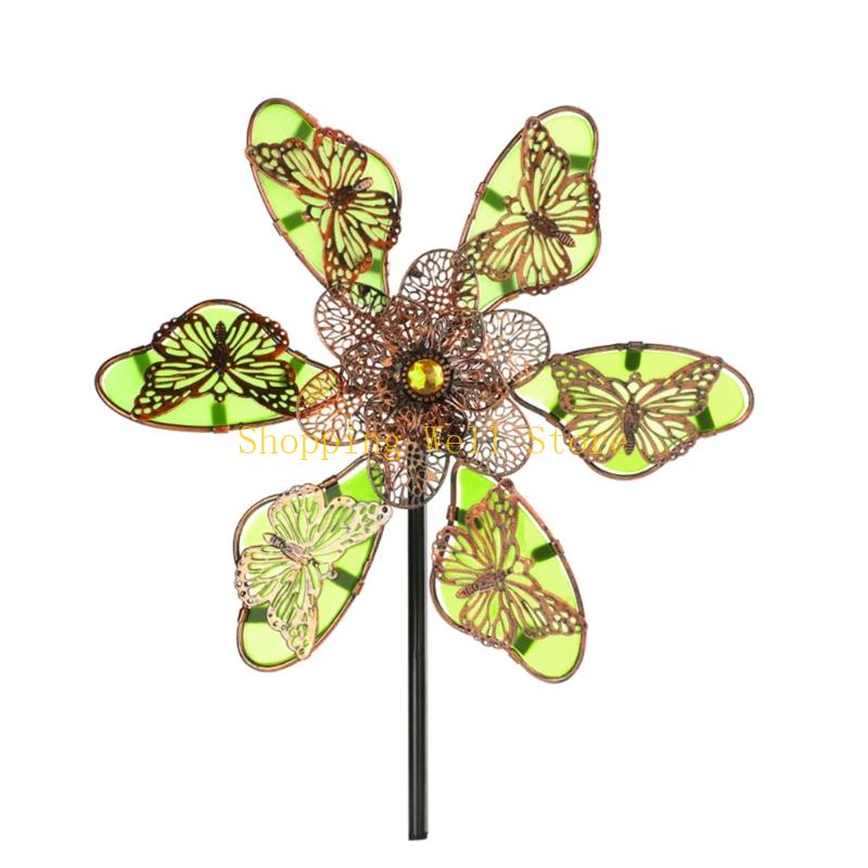 KX4B Windmill Spinner Sculpture For Lawn Yard Outdoor Spaces Rotating Art Decoration