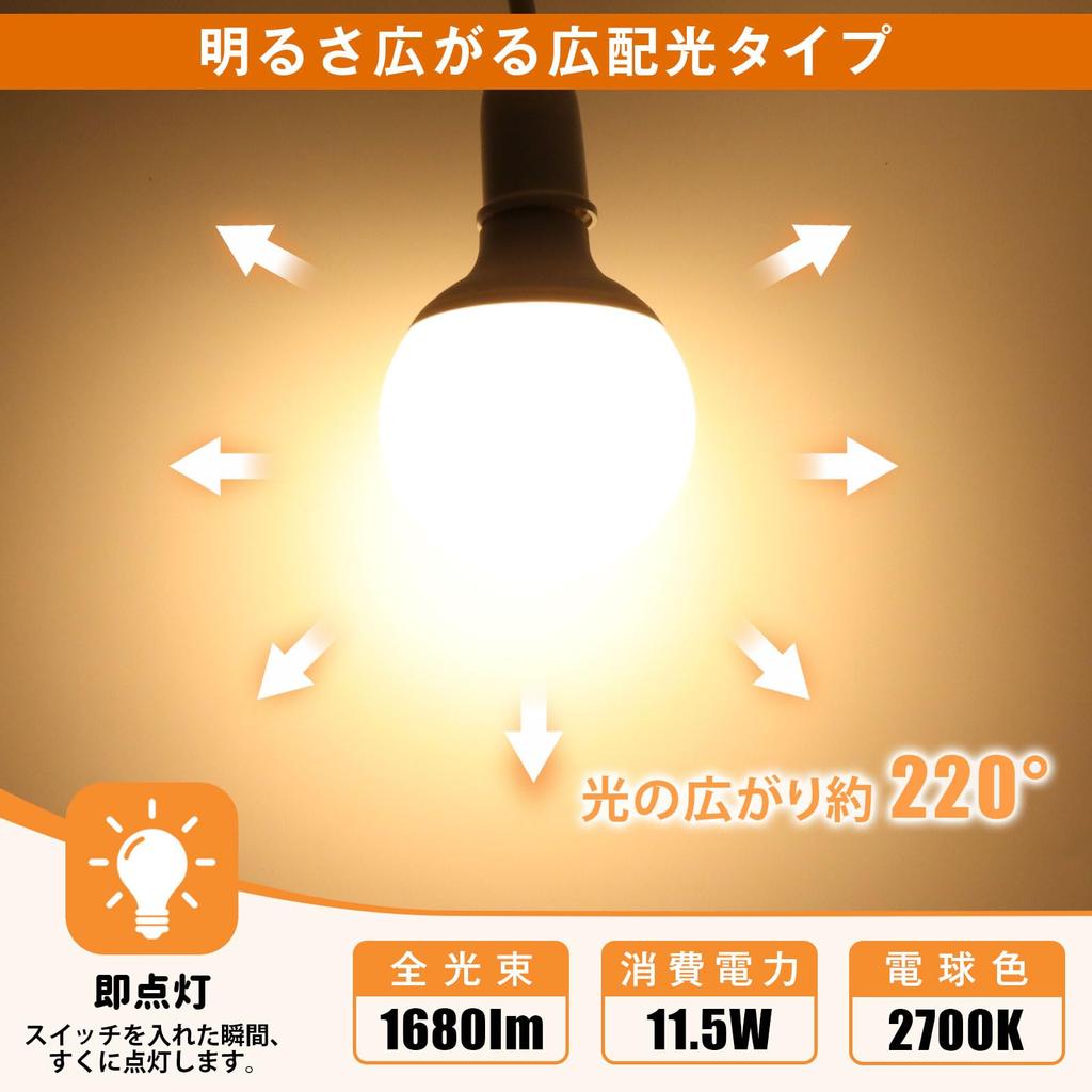 WEAOSJZ LED Bulb, 26mm Base Diameter, 11.5W, Warm White, 100W Equivalent, G95 Globe-Shaped, Wide Beam, 95mm Diameter, Outdoor Compatible, 2700K,