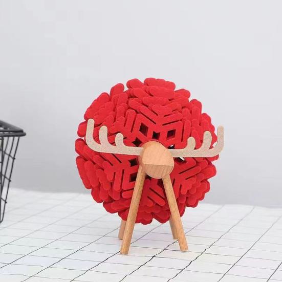 10-teiliges Filzuntersetzer-Set mit Schafhalter, saugfähiger Getränkeuntersetzer zum Schutz des Tisches, Schneeflocken-Tassenmatte aus Wollfilz für heiße Getränke, Schaf-Dekor