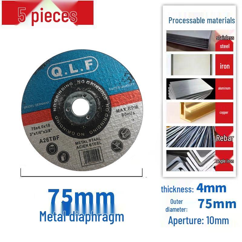 Mini 76mm (3") Angle Grinder Blade: Metal Grinding & Polishing Disc, Cutting Wheel 10mm Arbor.