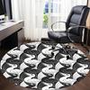 1pc Swan Pattern Office Round Area Rug, Indoor Mat Suitable For Office, Under Office Chairs Bedroom Living Room Home Decor, Room Deco