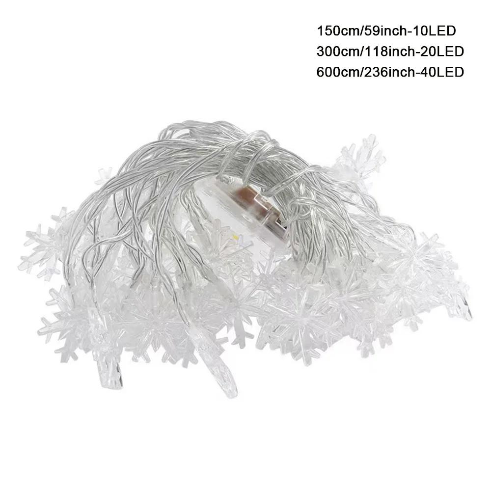 Runtow 1.5M/3M/6M Christmas Snowflakes String Light, 2025 Merry Christmas Decor for Home,Xmas Tree Ornaments , 2026 New Year