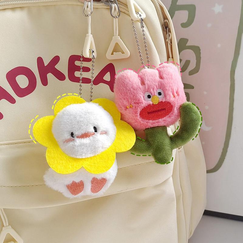 Cute Ugly Flower Onion Plush Doll Keyring Stuffed Cartoon Bag Ornament Key Chain Pendant Plush Keychain Birthday Gift