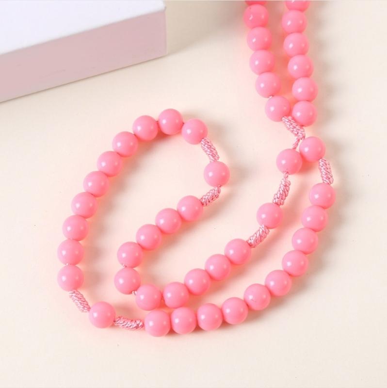 2 Pack Religious Gift Set for Catholic Children Prayer Beads Rosary Necklace Including Medals and Crosses Pendant Charm