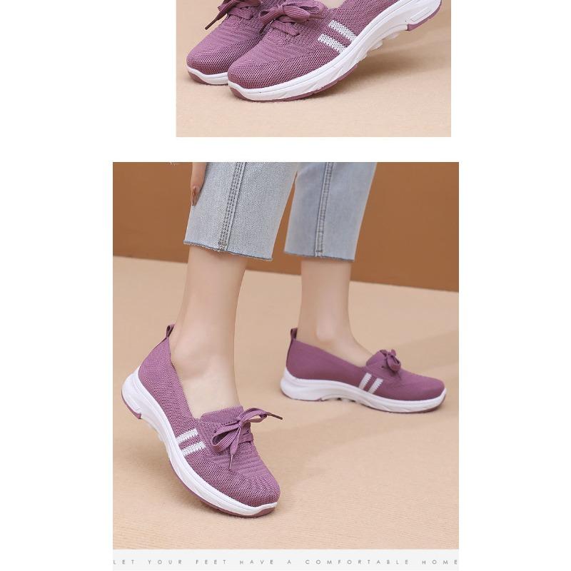 Spring and Autumn Women's New Foot Comfortable Soft Sole Walking Shoes Casual Fashion Sports Women's Shoes Middle-aged and Elderly Flat Shoes