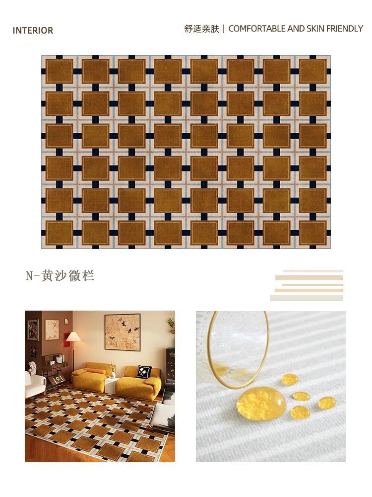 Plaid Retro Carpet Living Room Large Area Study Bedroom Bedside Soft Floor Mat Room Leisure Area Coffee Table Rug Tapis