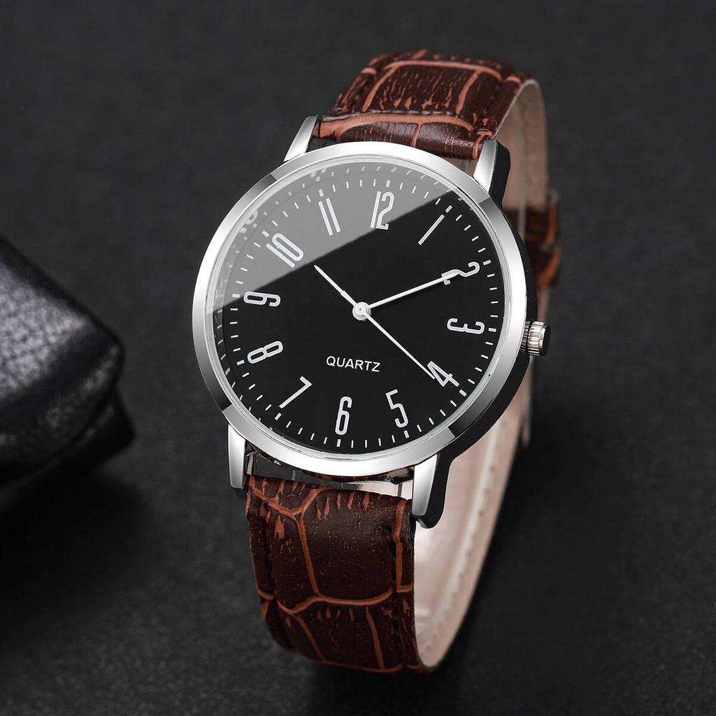 Montres Homme Mode Affaires Montre à Quartz Décontractée à Bracelet en Cuir pour Homme Montre Cadeau Reloj Hombre