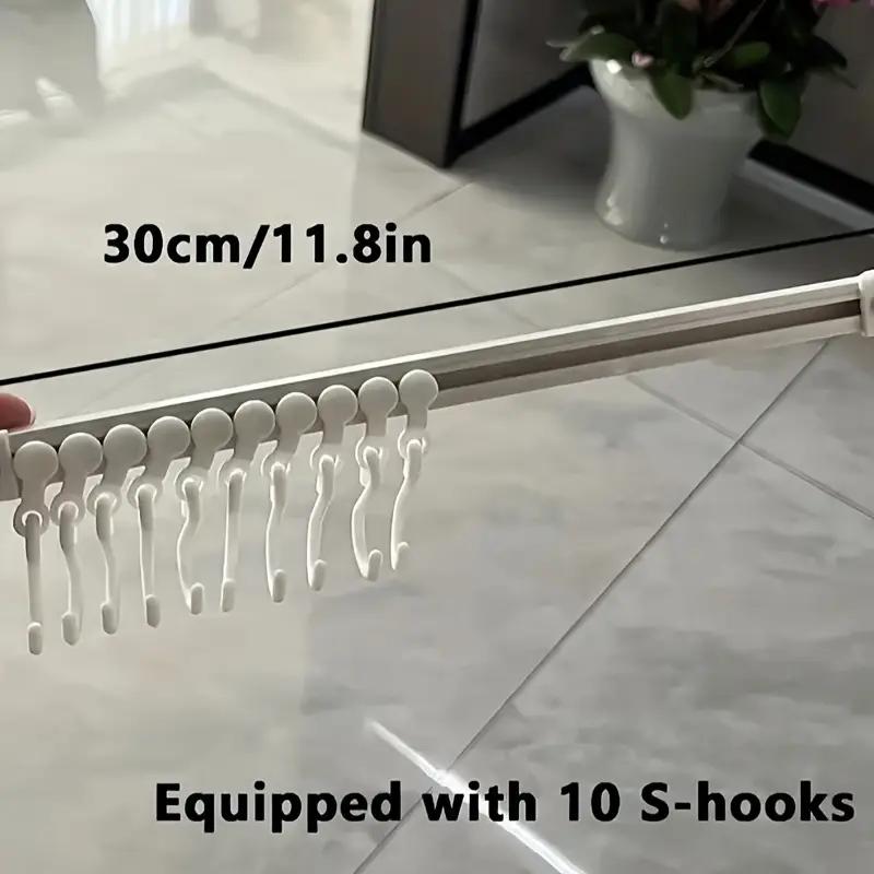 Punch-free Sliding Track Hook Kitchen Cabinet Door Back Row of Hanging Racks Sticky Hook Storage Rack To Save Space