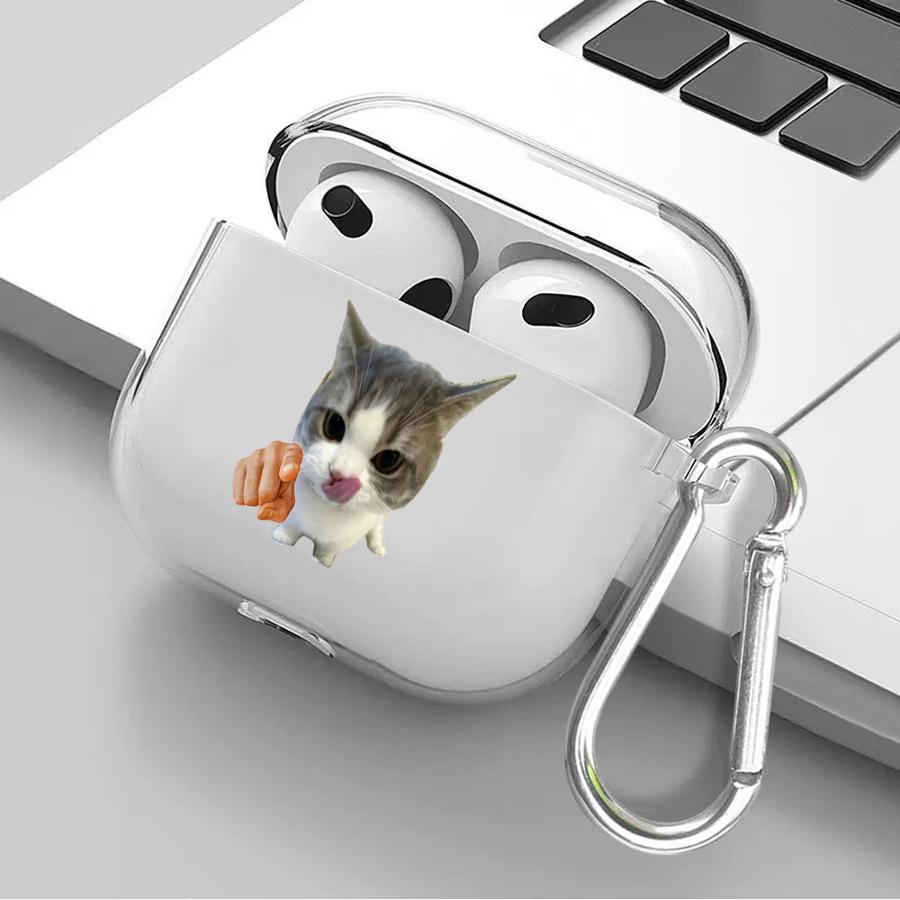 Case For Airpods Pro2 1 4 2 Pro 3 Pro3 Clear Earphone Cases Cover Cat Cartoon Interesting