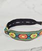 Maia Green Flower Jacquard Hairband - Knot Type Orange Green