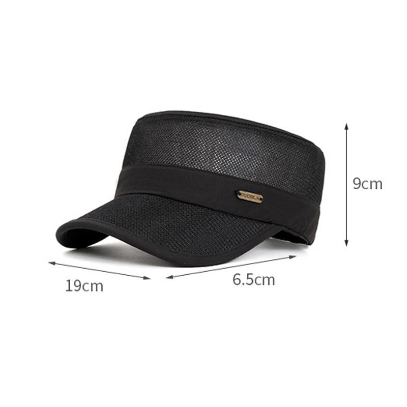Summer Breathable Mesh Flat Hat Men's Golf Sports Sun Hat Quick-Drying Cap