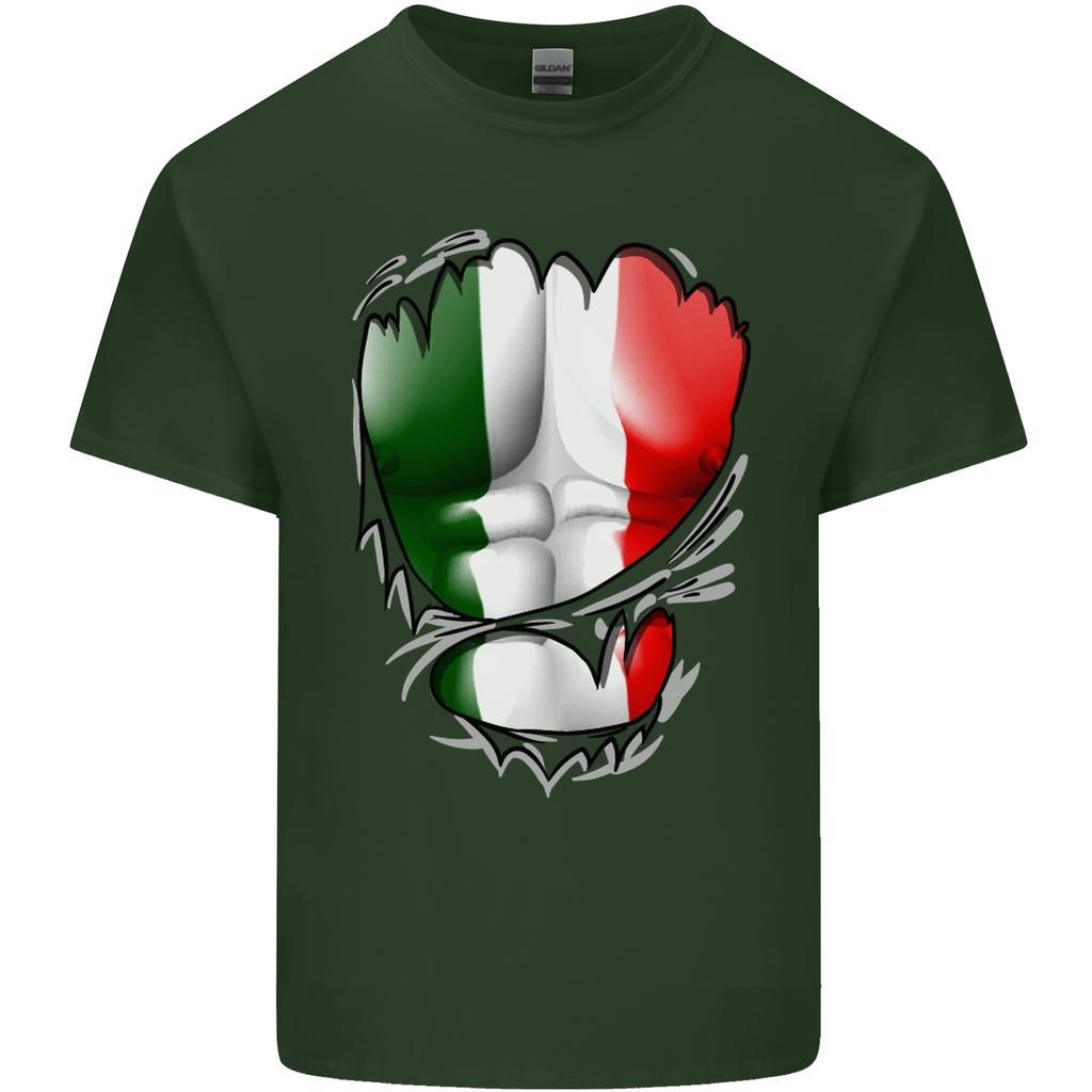 Gym Italian Flag Ripped Muscles Italy Unisexs Light Cotton TShirt