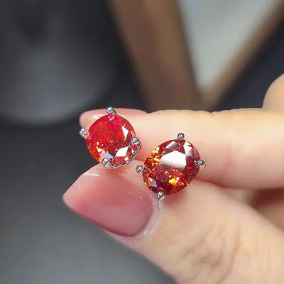 Œuf de Pigeon Classique Quatre Griffes Clou à Goupille Tendance Mode Petit Frais Super Scintillant Polyvalent Bijoux Accessoires d'Affaires