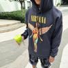Mens Hip Hop Vintage Rock Band Angel Fleece Hoodie Loose Fit Teenagers Casual Wear