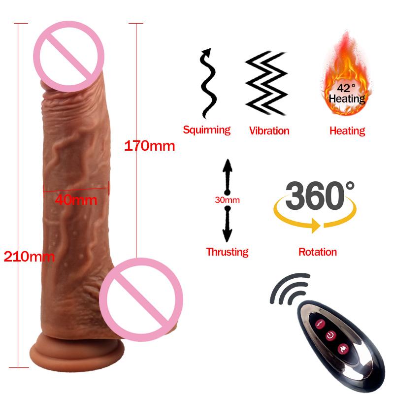 Big Dildo Vibrator Automatic Telescopic Heating Vibrators Penis Suction Cup Dildo Realistic Dildos For Women Sex Toys For Womans