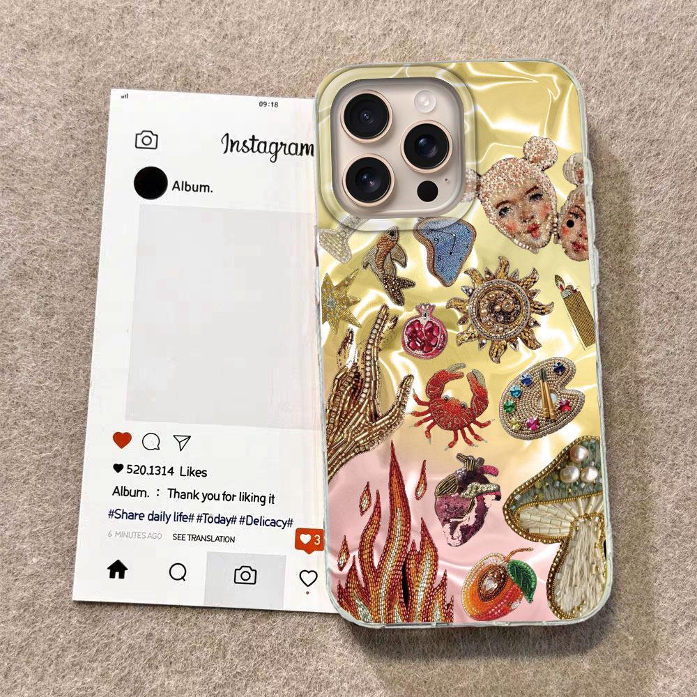 Retro Purple Face Sun Stars Phone Case for iphone 16 15 14 7 8 Plus 13 11 12 Pro Max X XS XR SE 2022 16e Back Women Girls Cover