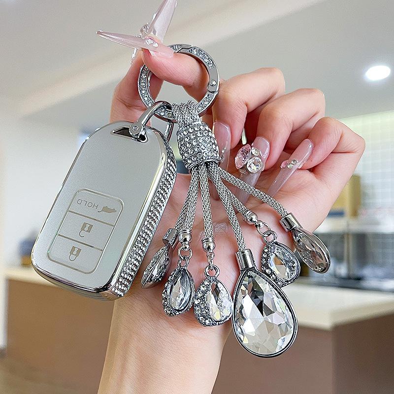 Premium Women's Car Key Case for Honda Accord, Civic, CR-V, Fit, Odyssey, Vezel, Lingpai, and XR-V