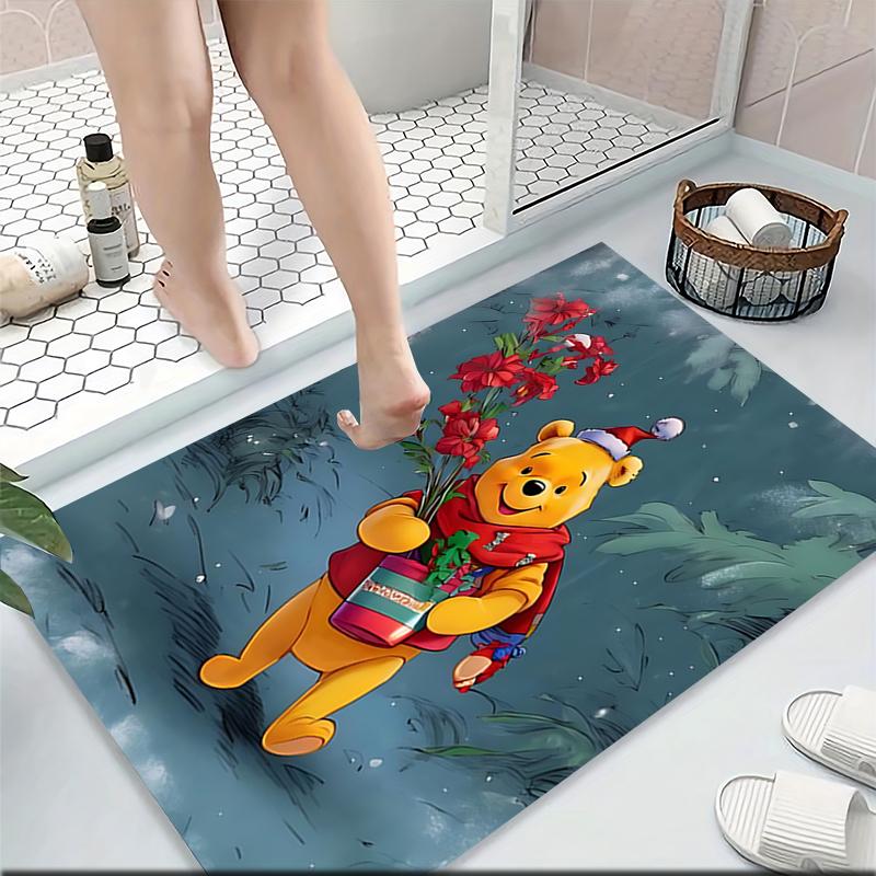 Winter Winnie Pooh Carpet Rug Soft Washable Anti Slip Home Living Room Sofa Mats Personalized Christmas Rug