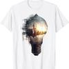 Light Bulb Nature Artwork Art Motif T Shirt Vintage Streetwear Casual Graphic Stretched Breathable Slightly Unisex Homme