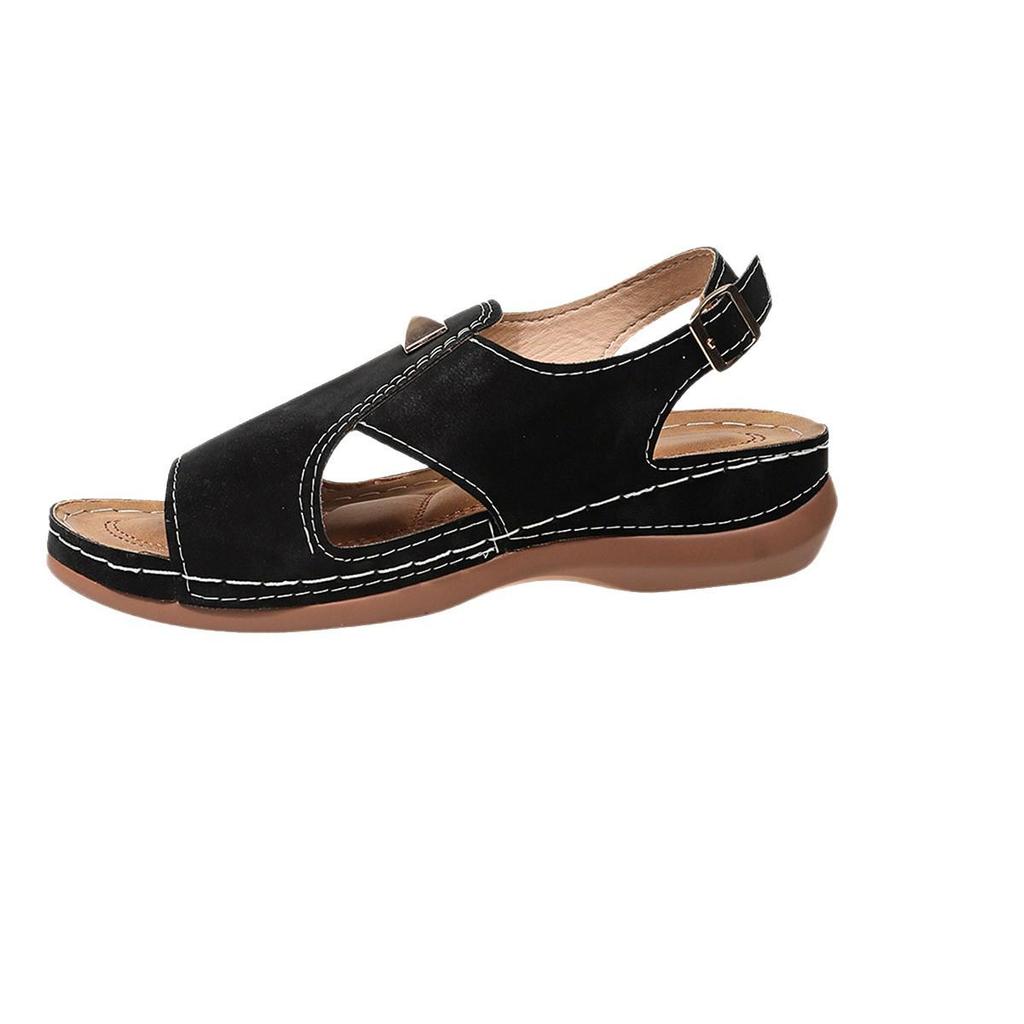 2026 Fashionable Plus Size Open-Toe Wedge Sandals for Women - Comfortable, Lightweight, Versatile, and Stylish Hollow Design