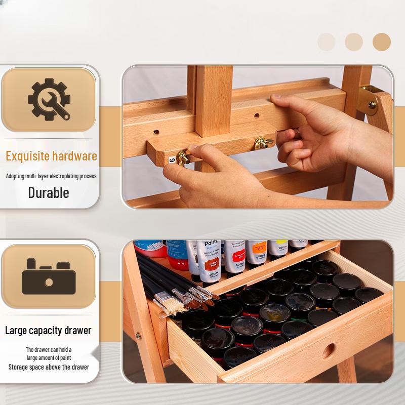 Handun Forward-Tilting Beech Wood Drawing Easel