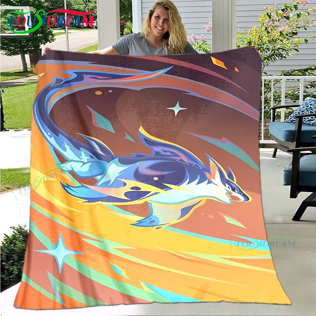 Hot Genshin Impact Runes Pattern Blanket Flannel Thin Blanket Portable Home Travel Office Lunch Break Blanket Birthday Gift