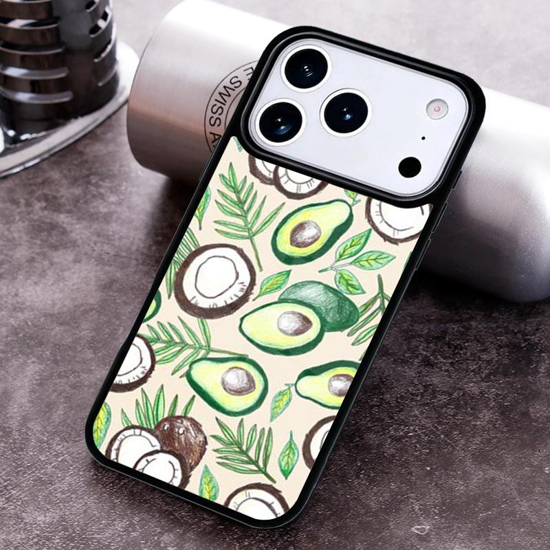 Avocado Pattern Phone Case For iPhone 17 16 15 14 13 12 11 Pro Max Plus 17Air Soft Silicone Cover