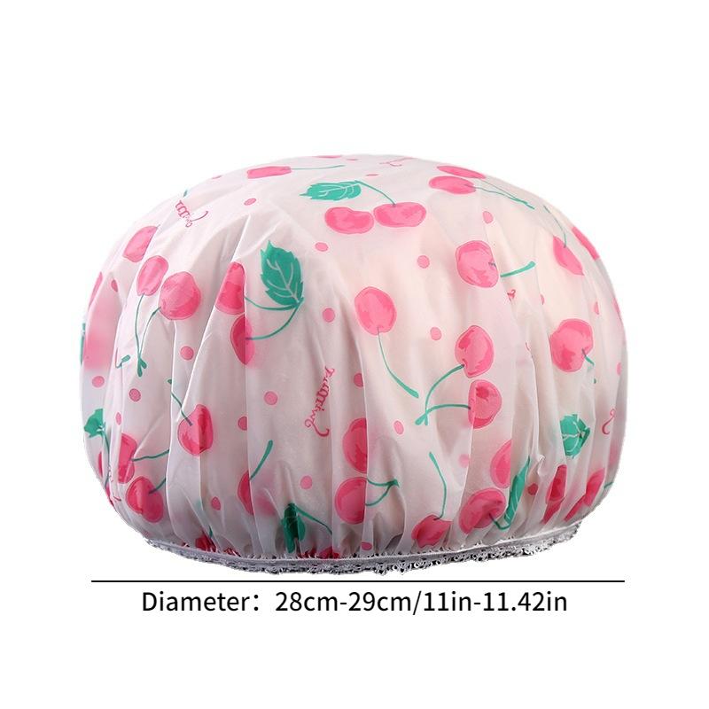 Flower Pattern Shower Cap Waterproof Bath Hat Thickened Cap Women Spa Hair Salon Supplies Shower Cap Bathro Accessories