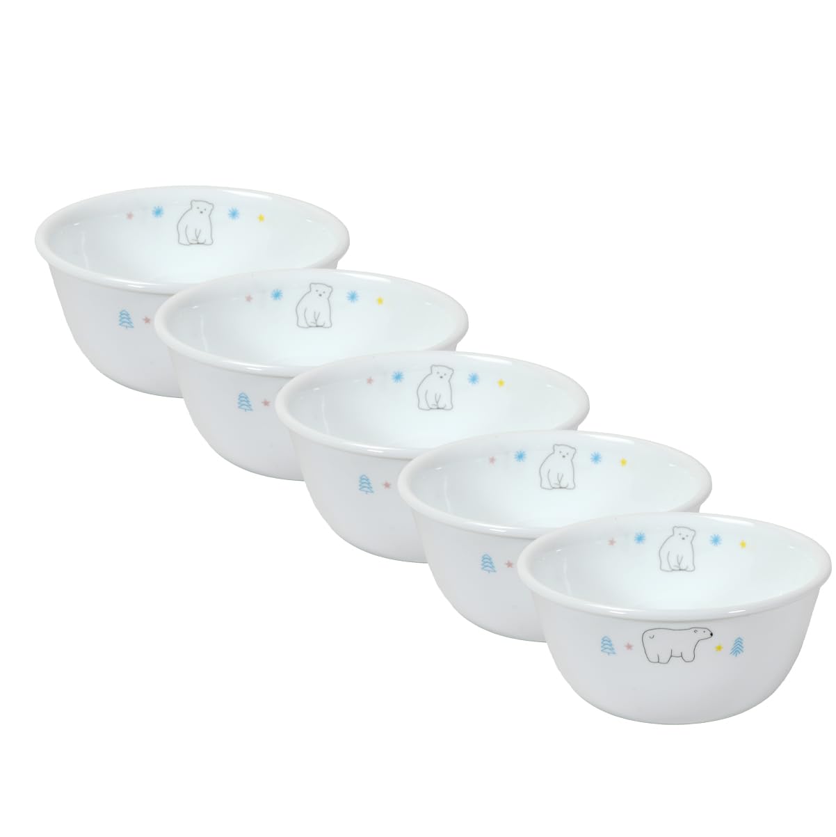 

Pearl Metal Corelle Plate Dish Outer diameter x height 6cm Lightweight Microwave safe Oven safe Dishwasher safe Polar bear bowl Set of 5 12.5