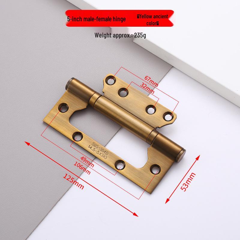 Automatic Stainless Steel Spring Hinge with Invisible Buffer for Wooden Doors