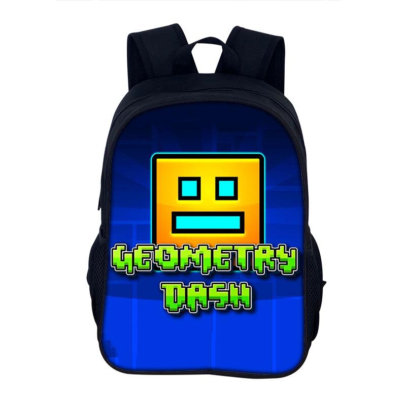 Geometry Dash Cartoon Rucksack Schultasche 40cm/15.7inch Rucksack Bücherrucksäcke Computerrucksack für Jungen Mädchen Bestes Geschenk