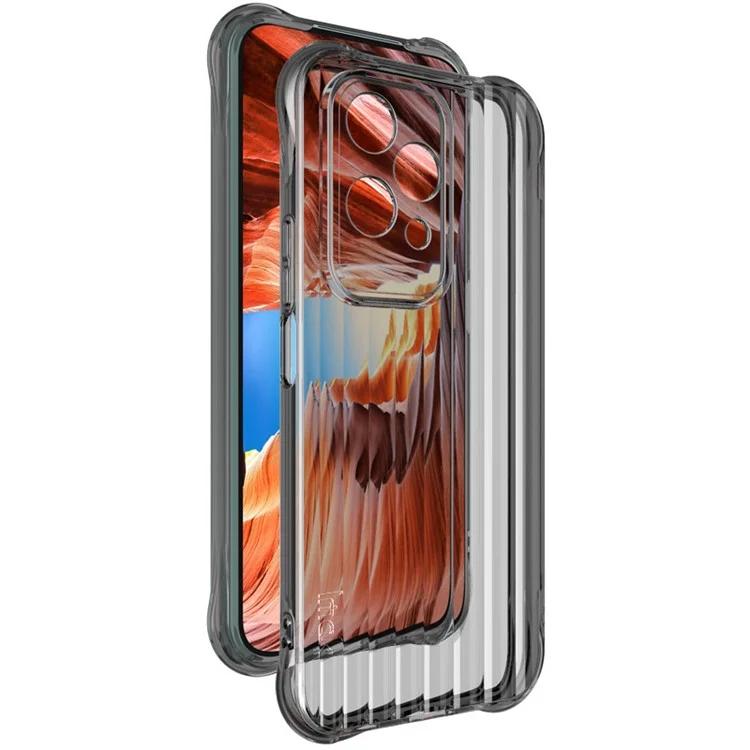 

For Honor 200 Lite Phone Case Corrugated Texture Four Corners Airbag TPU Phone Cover - Transparent Black