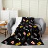 Movie Night Popcorn Printed Blanket for Sofa Bed Travel Camping Living Room Office Conditioning Blanket for All Seasons Gifts