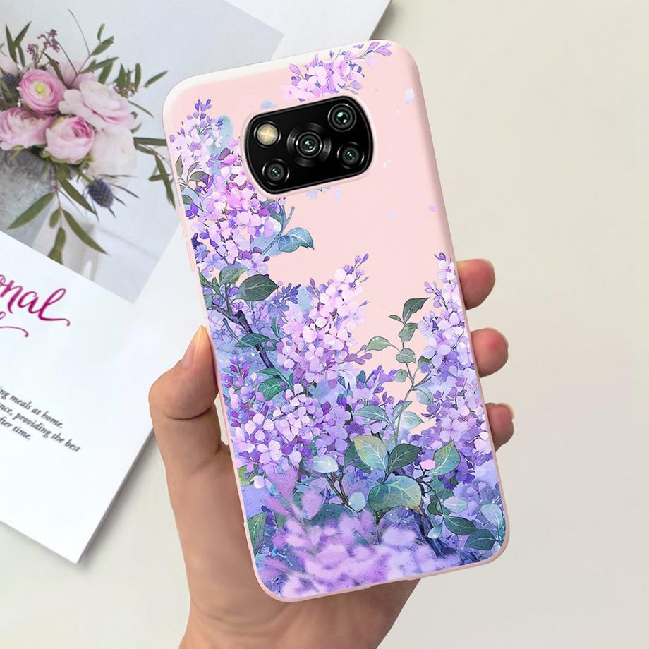 Pro Xiaomi Poco X3 Pro Pouzdro Poco X3 NFC Kryt Květina Roztomilý Kočka Malba Nárazník Skořápka Na PocoX3 X3Pro x3nfc Měkký Luxusní Silikon
