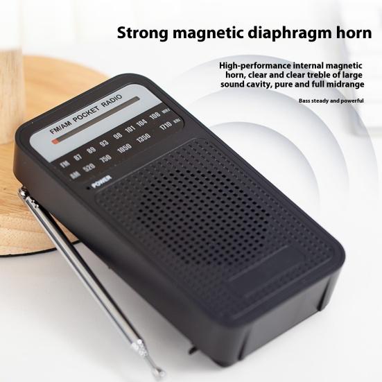 Portable AM/FM Radio with Speaker Clear Stereo Sound Battery Powered Handheld Radio with 3.5mm Headphone Jack