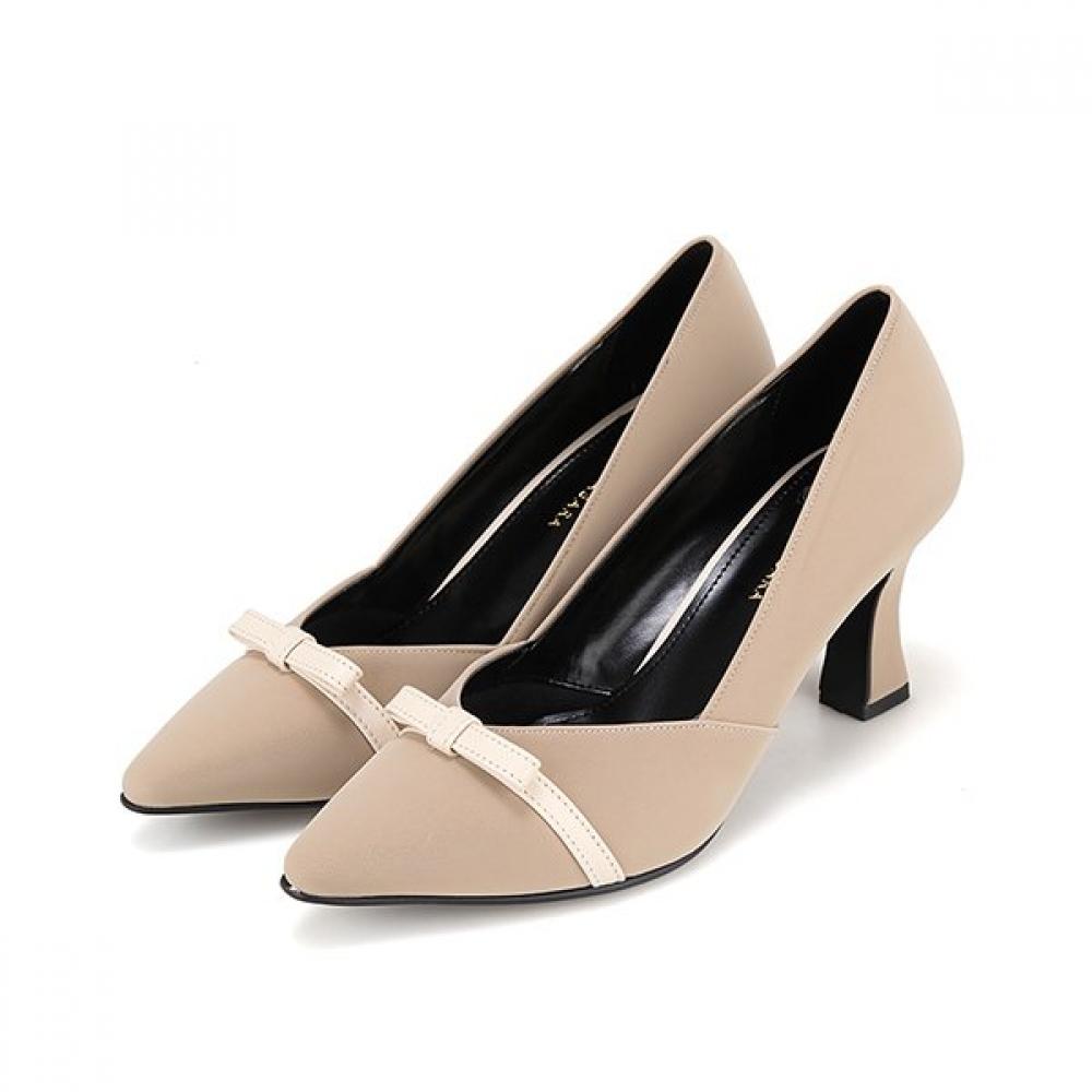 Barbara Leather Women S caSual Suit pumpS 7cm Bbh705be 225mm