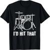 Drummer And Fisherman Gift Drums Music T-Shirt