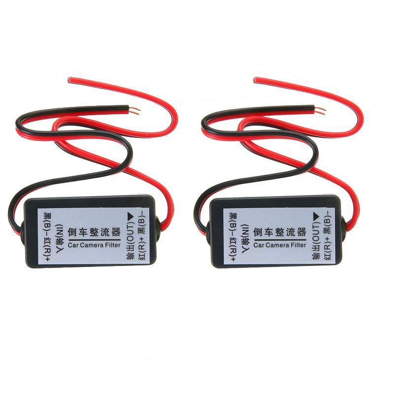 12V DC Power Relay Capacitor Filter Rectifier for Car Rear View Backup Camera Auto Car Eliminate Interference Car Cam Connector