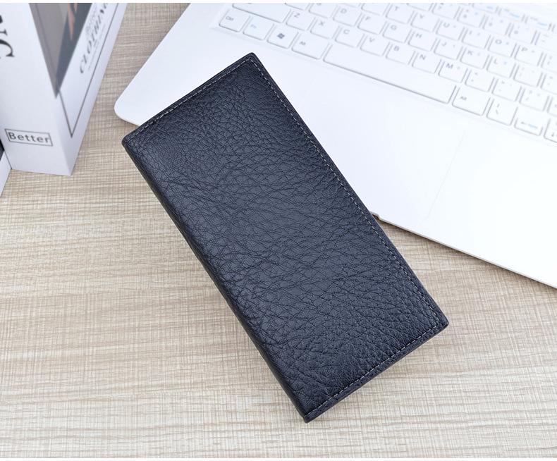 Men's Retro Long Thin Soft Wallet with Multiple Card Slots and Large Capacity