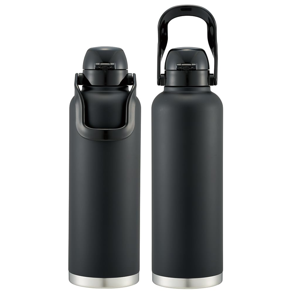 Skater Stainless Steel Water Bottle with 2L 2000ml Vacuum Black STD20H-A Handle, Capacity, One-Push Operation, Double-Layer Thermos,