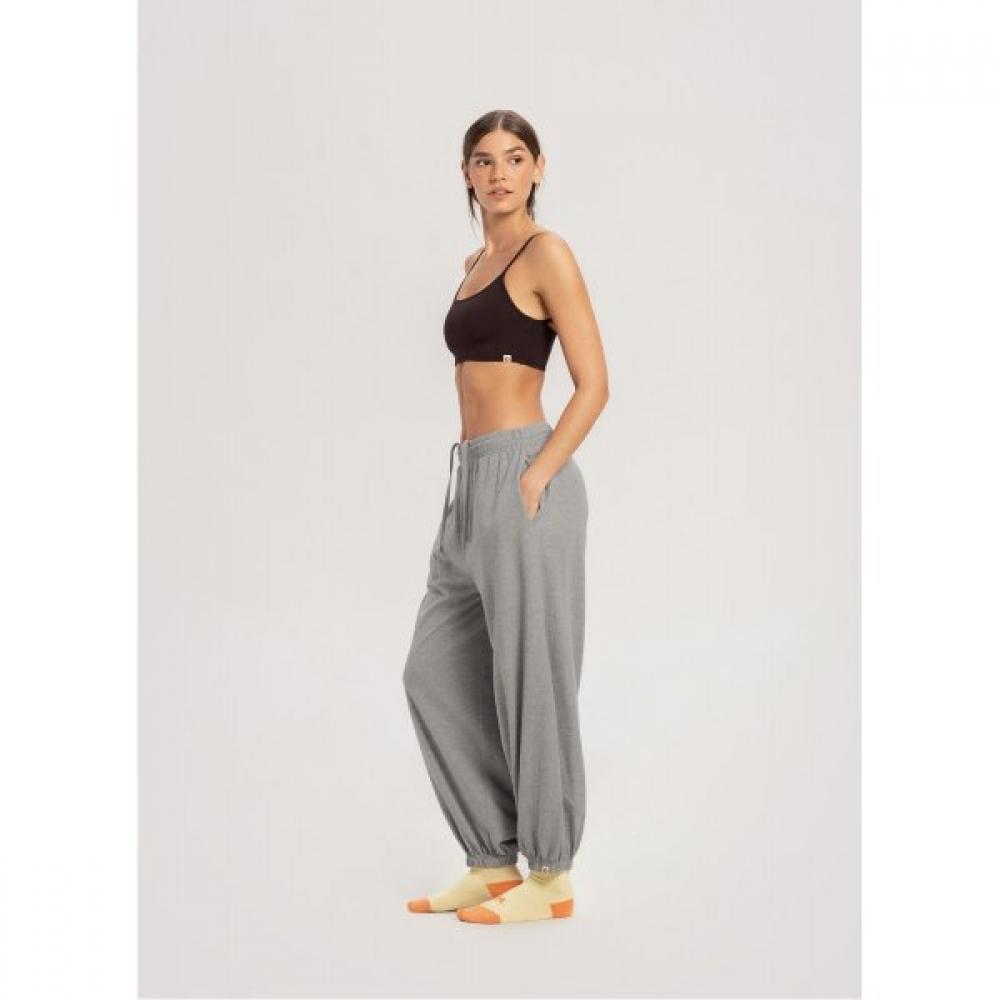 Budhi Mudra Diagonal Jogger Pants  Dark Melange Grey