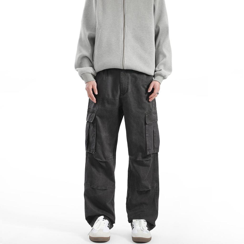 Unisex Multi-pocket Cargo Pants: Autumn High Street Straight-Leg
