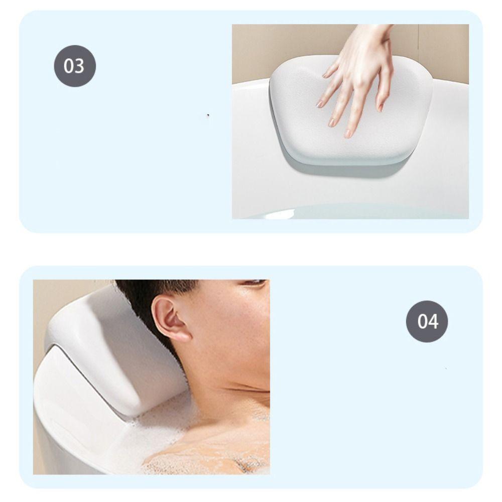 Soft Non-slip Bathtub Pillow Suction Cup Ergonomic Design SPA Pillow Comfort High Elasticit Tub Pillow Head Support