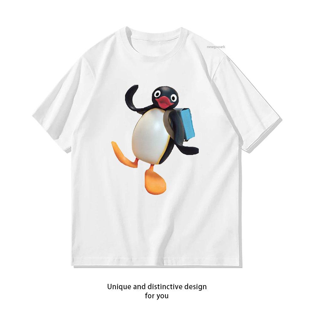 Angry Pingu School Bag Cute Shirt Summer Woman Man Casual Breathable Printed Tshirt Fashion Streetwear Oneck S3xl Tops