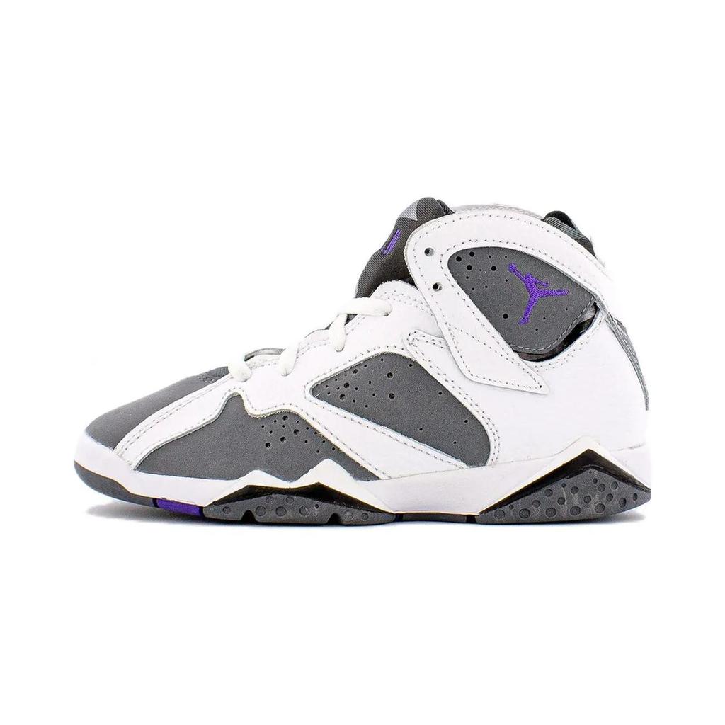 Air Jordan 7 Retro PreSchool 'Flint' 2021 (Unisex) White / Flint Grey / Varsity Purple Kids' Basketball Shoes DJ2778 100