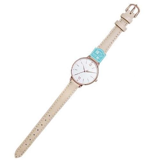 Analog Wristwatch Aves Slim Leather Strap White Dial White [Fieldwork] Nickel-Free ASS148-1 Women s белый