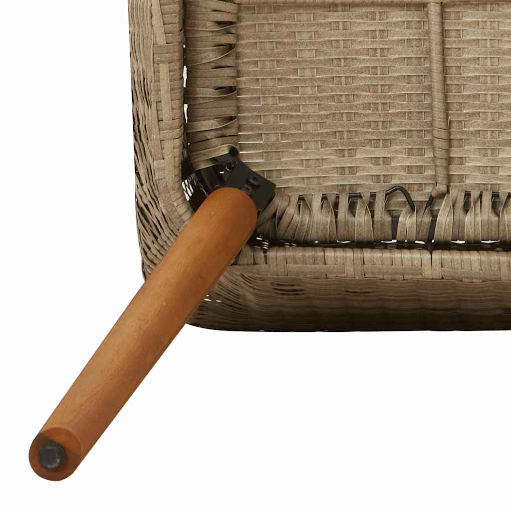 Garden Dining Set with Cushions 7 pcs Beige Poly Rattan