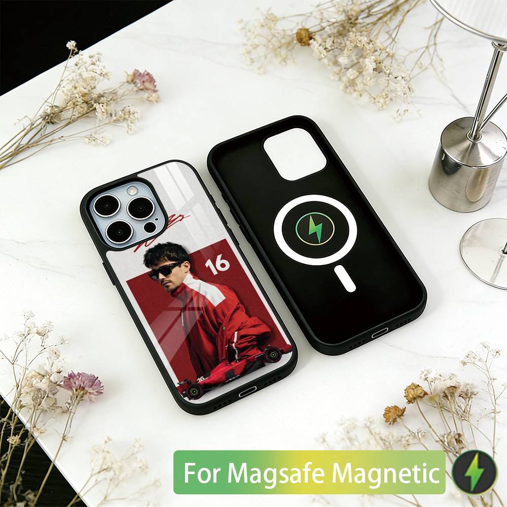 Sports Charles Leclerc Phone Case For iPhone17,16,15,14,13,12,11 Plus,Pro Magnetic For Magsafe Wireless Charging