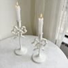 Single Head French Bow Candlestick Wrought Iron Candle Containers Wedding Candle Stand  Desktop